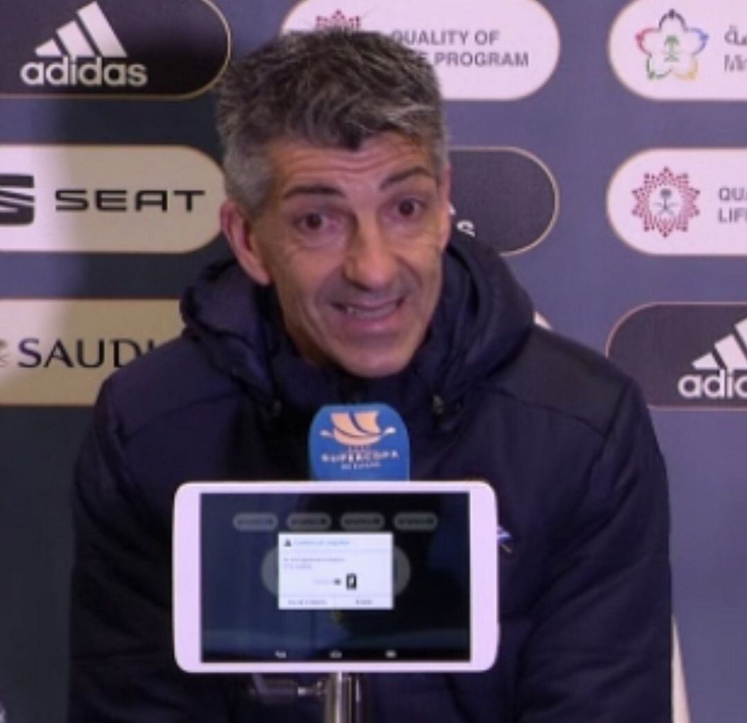 Imanol Alguacil en la rueda de prensa previa a la semifinal de la Supercopa en Córdoba