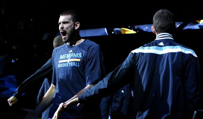 Marc Gasol, durante la presentación previa a cada partido