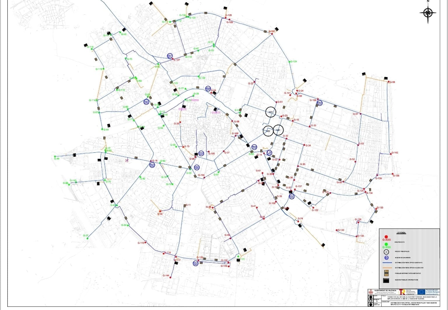 Mapa de la infraestructura técnica licitada para la ZBE de València