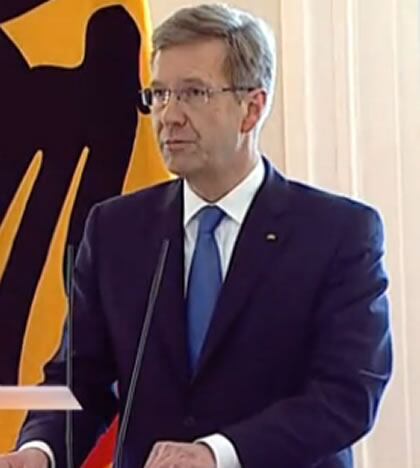 Christian Wulff, durante la comparecencia ante la prensa en la que ha anunciado su dimisión