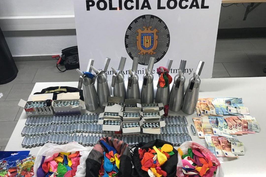 Imagen de archivo de una incautación de óxido nitroso en Sant Antoni