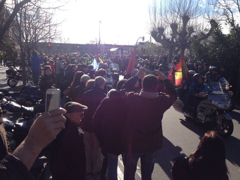 Recibimiento a los motoristas en Valladolid