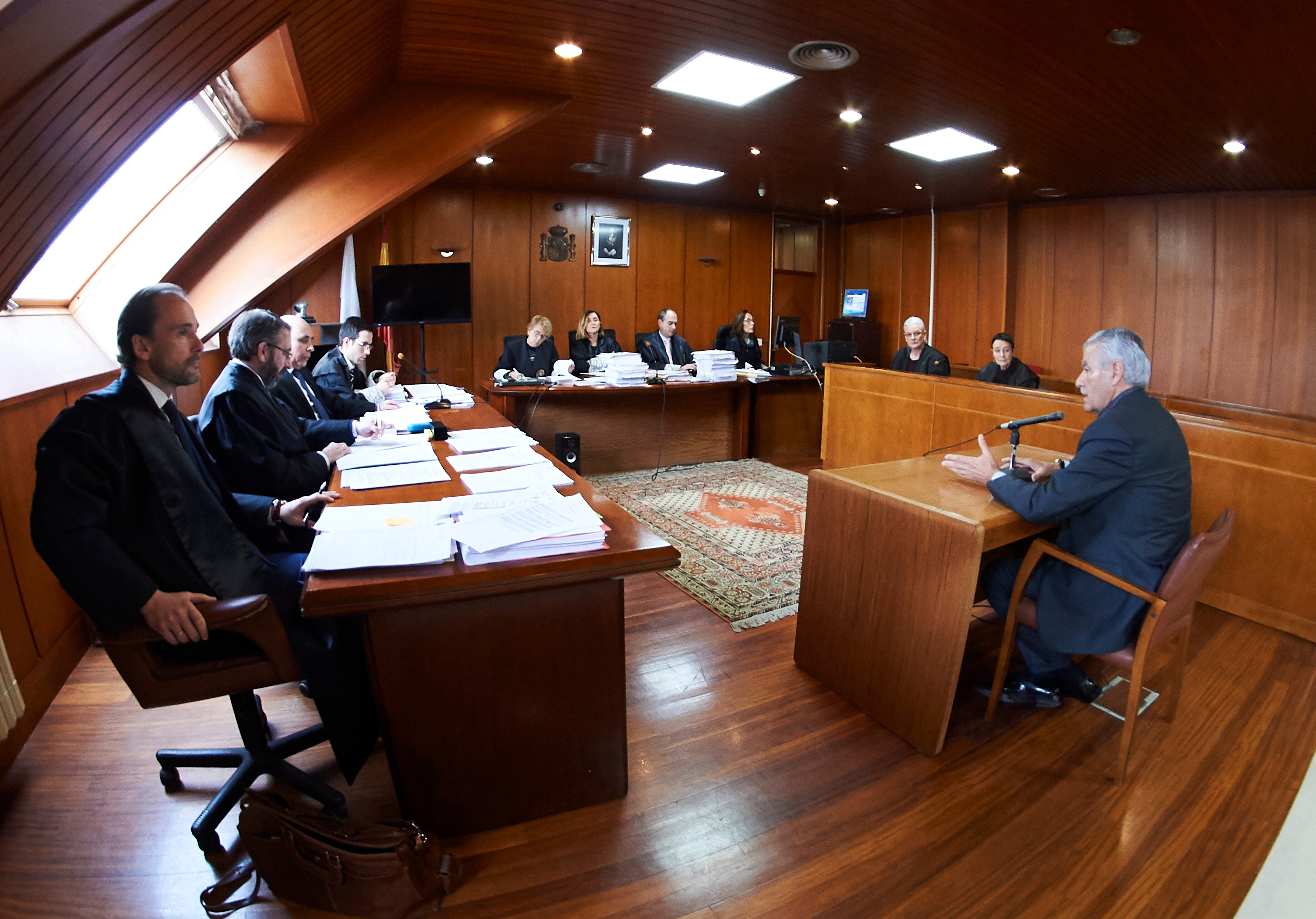 SANTANDER, SPAIN - JANUARY 13: The former president of Real Racing Club de Santander football club, Francisco Pernia, declares at Cantabria Provincial Court for his alleged involved in misappropriation and disloyal administration on January 13, 2020 in Santander, Spain. (Photo by H.Bilbao/Europa Press via Getty Images)