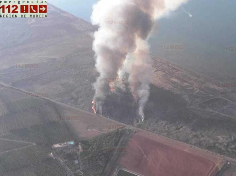 Imagen aérea del incendio de Lo Poyo