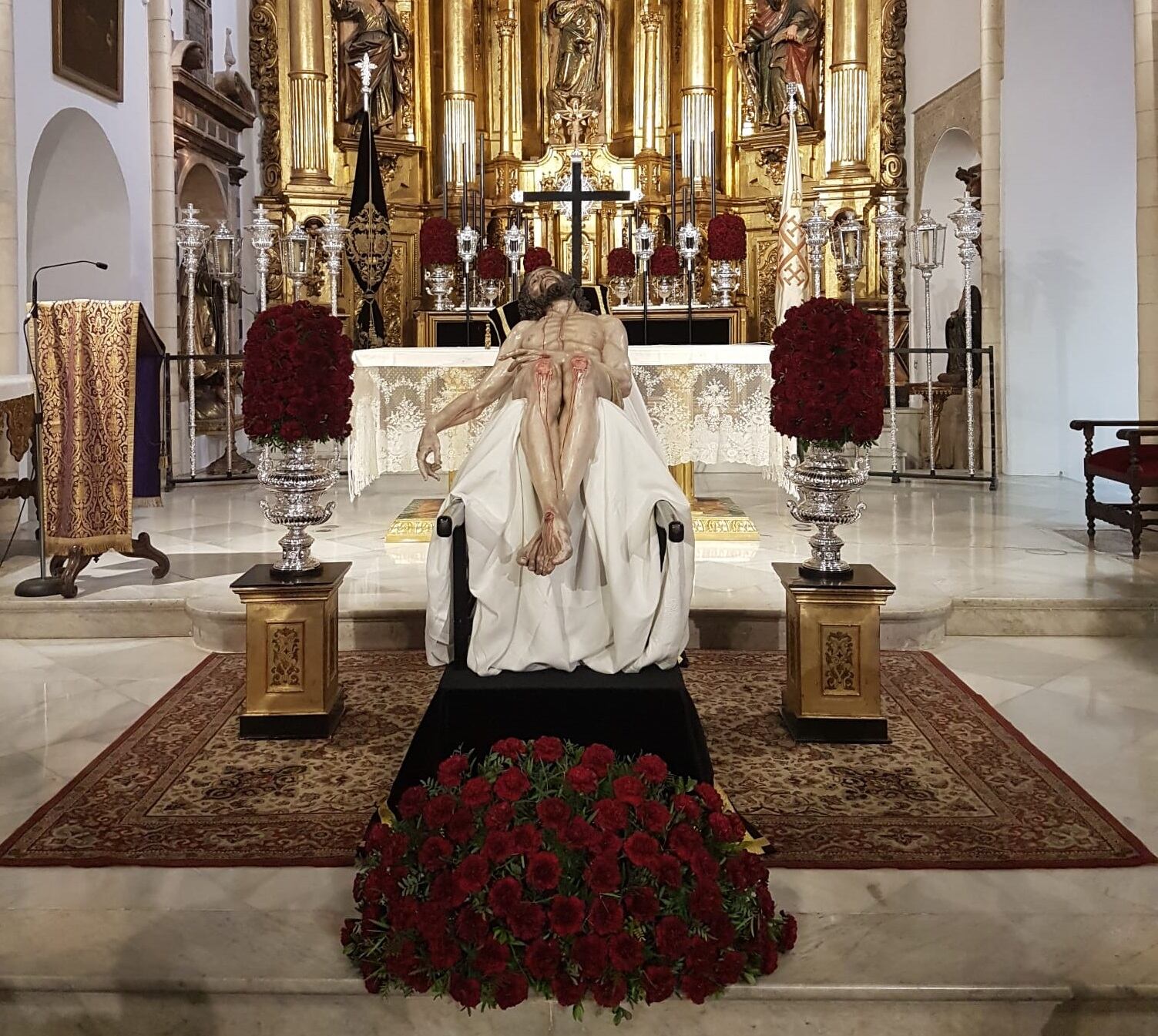 El Cristo de la Caridad de Santa Marta, preparado para su Vía Crucis de este martes