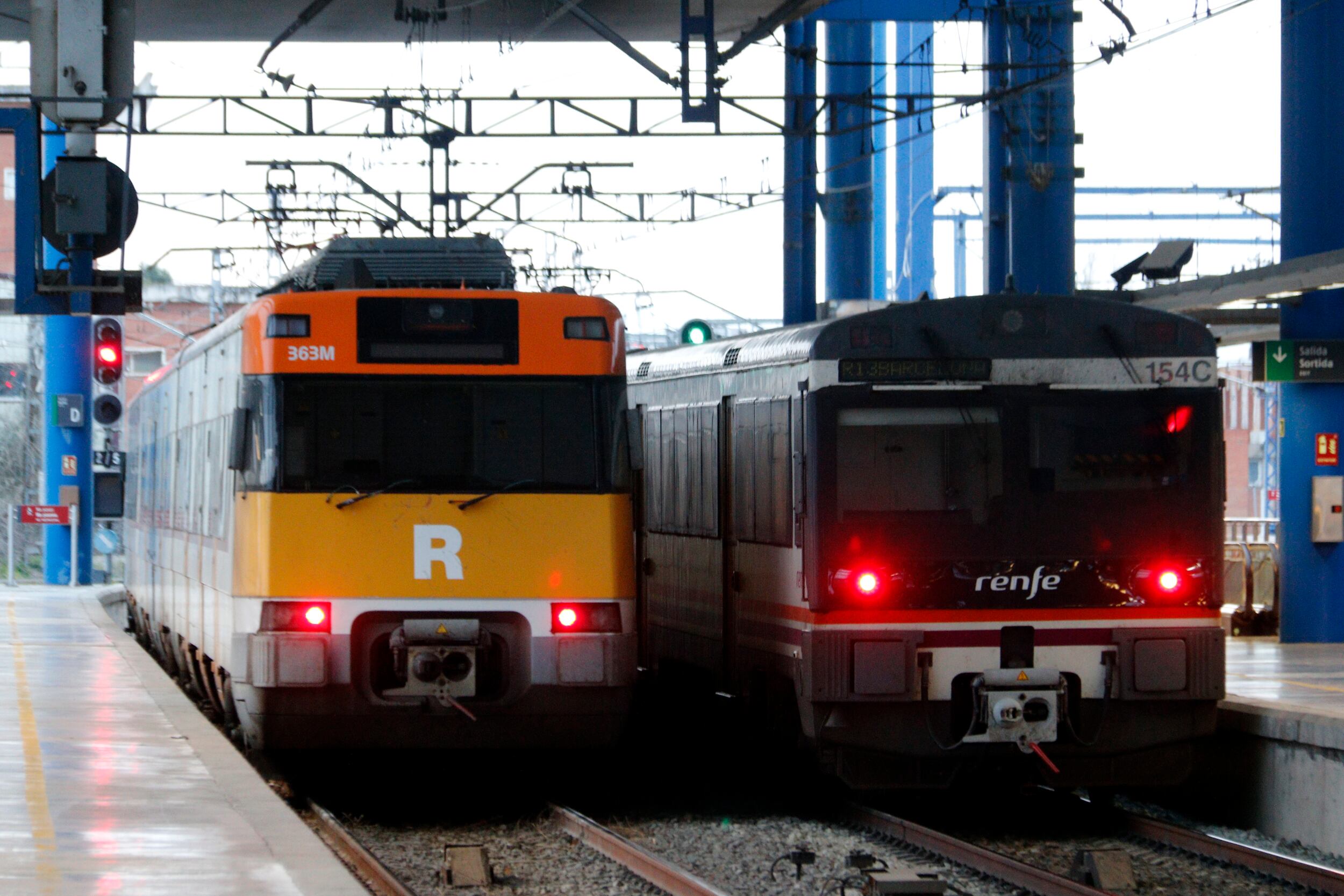 Trens de Rodalies a l'estació de Lleida. Foto: ACN