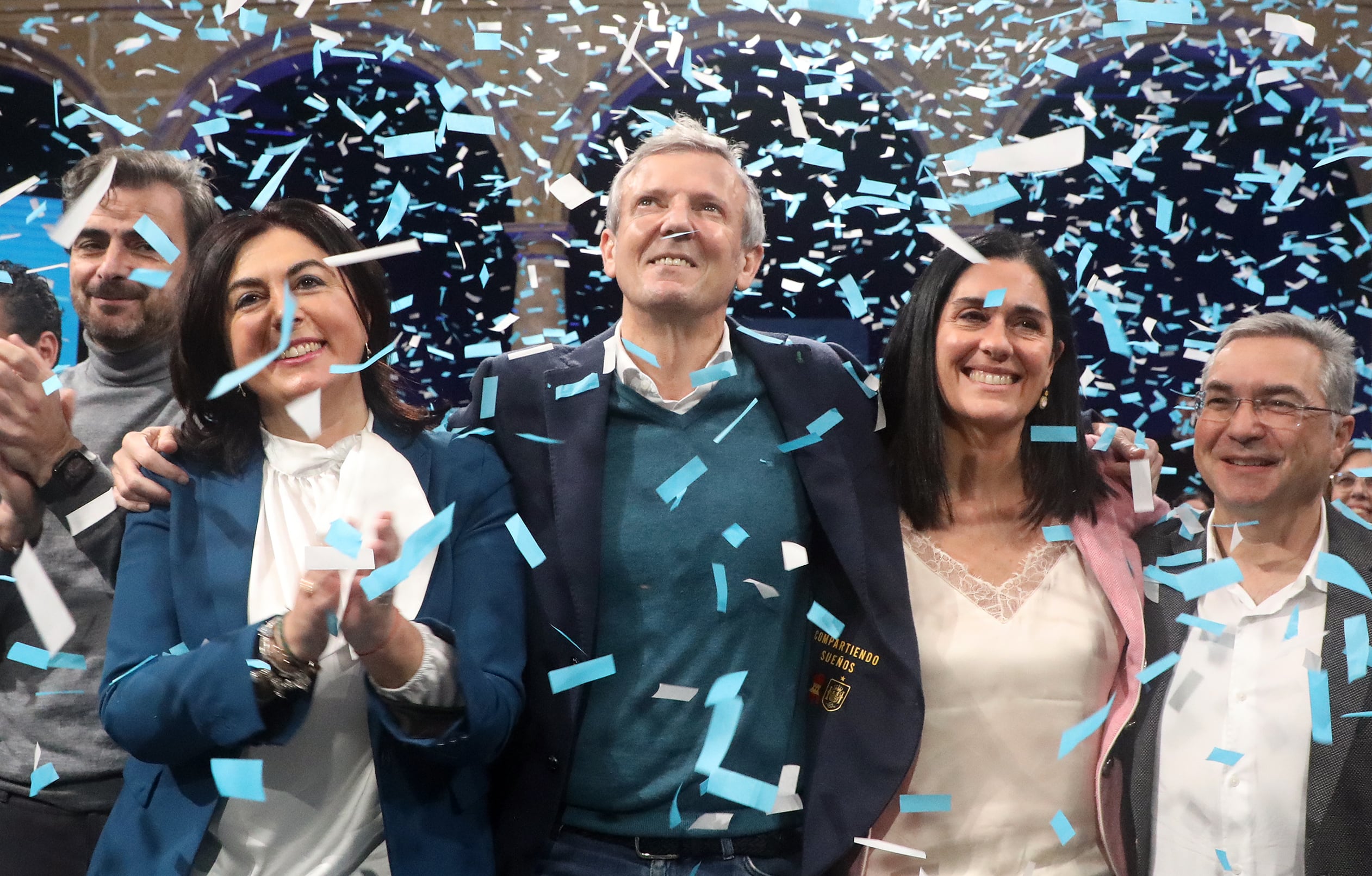 El presidente del PP de Galicia, Alfonso Rueda, es proclamado candidato del PP de Galicia a las próximas elecciones autonómicas durante un acto celebrado por el partido este domingo en Santiago de Compostela.