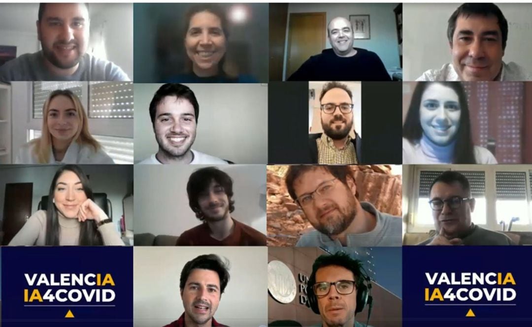 El equipo Valencia IA4COVID, liderado por Nuria Oliver, durante una reunión telemática