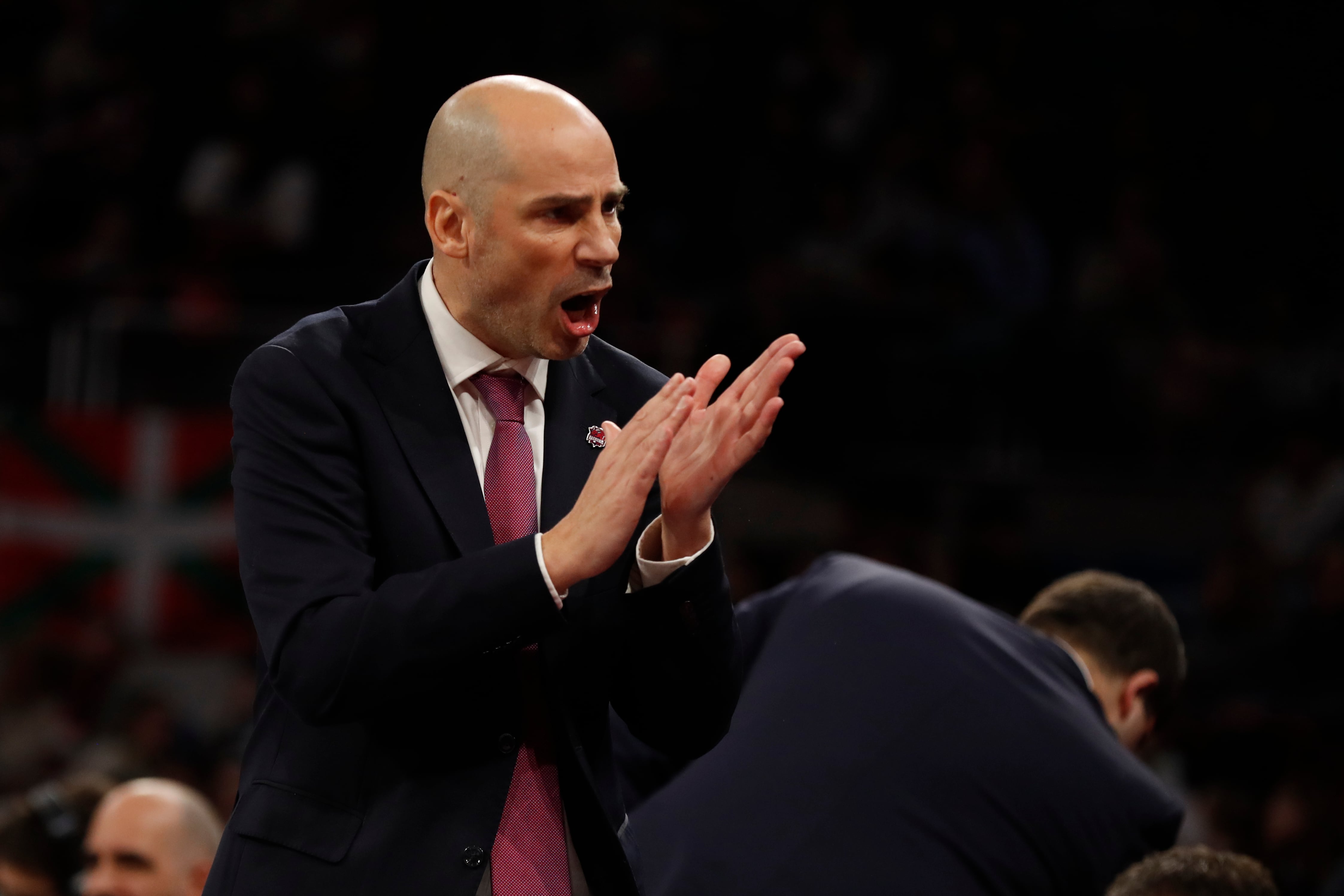 Joan Peñarroya, durante el partido de Euroliga con Baskonia