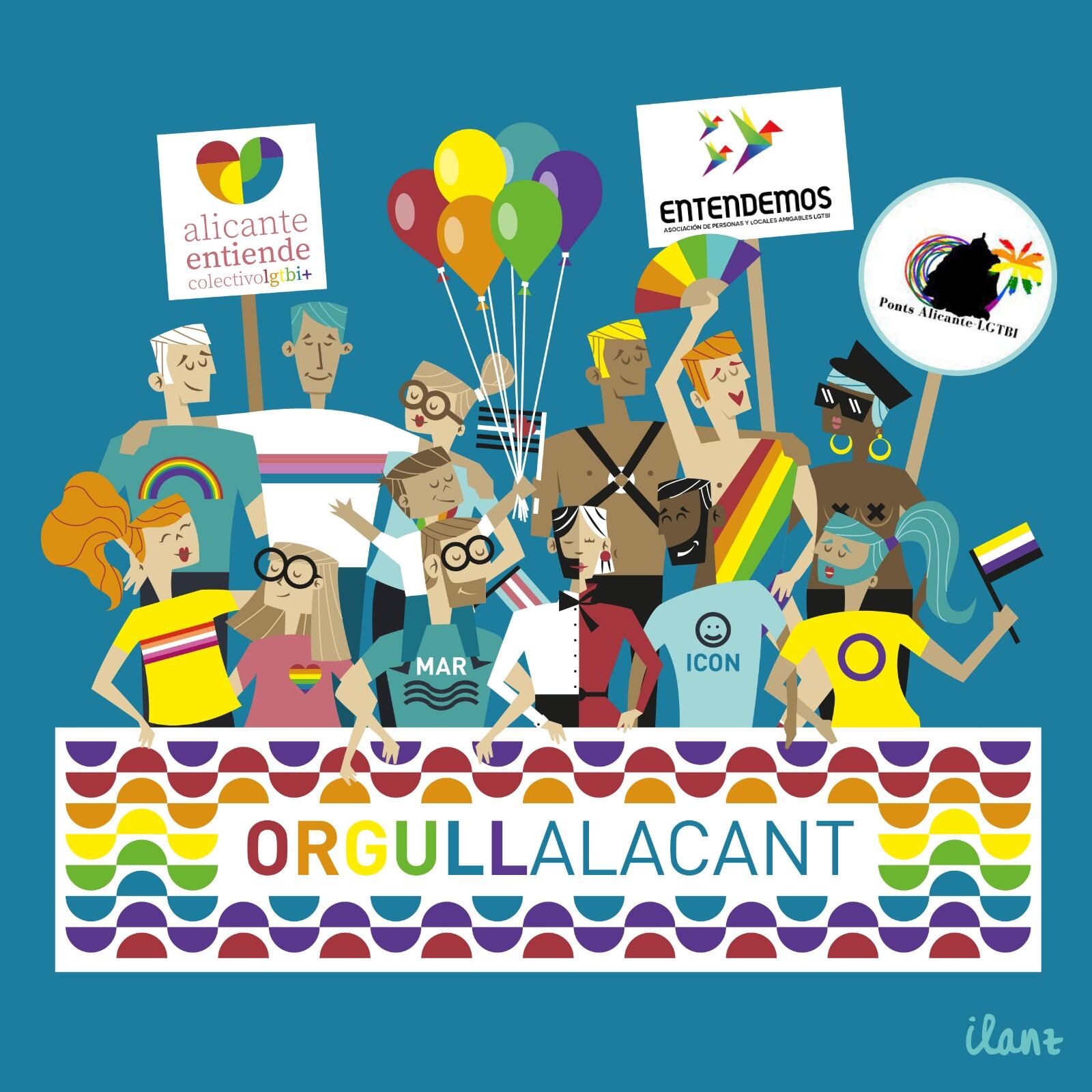 Imagen de las entidades que convocan la manifestación del Orgullo 2022 de Alicante