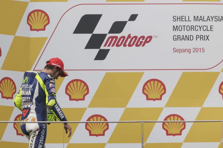 Rossi, en el podio de Sepang