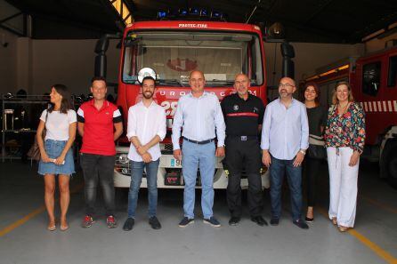 Un momento durante la visita al Parque Insular de Bomberos