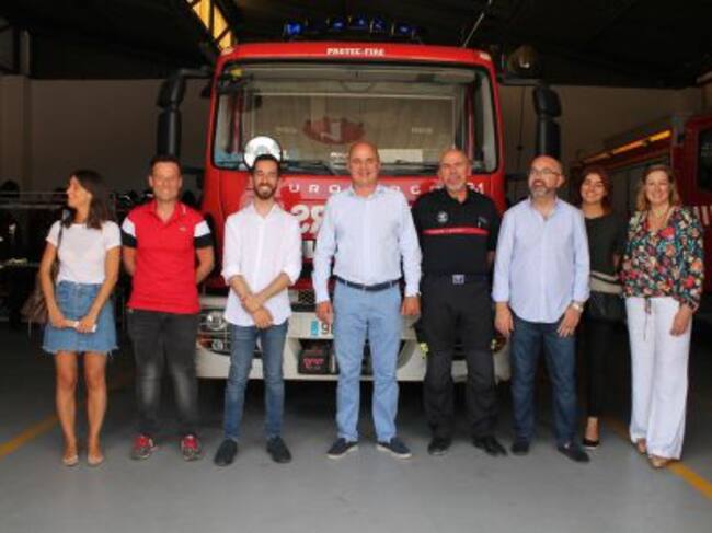 Un momento durante la visita al Parque Insular de Bomberos