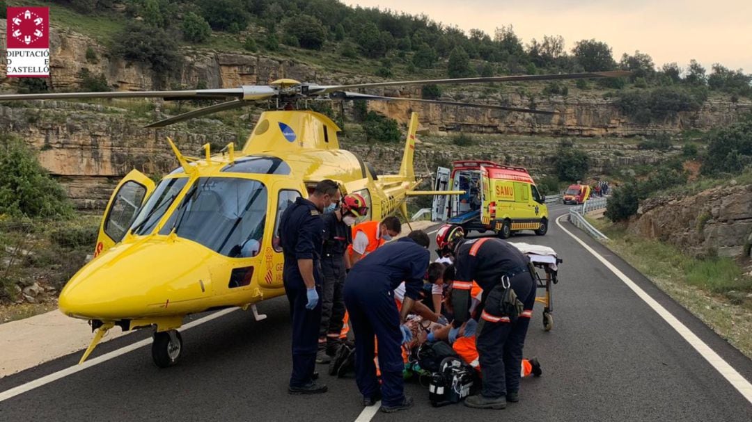 Accidente moto en CV-12 en Morella