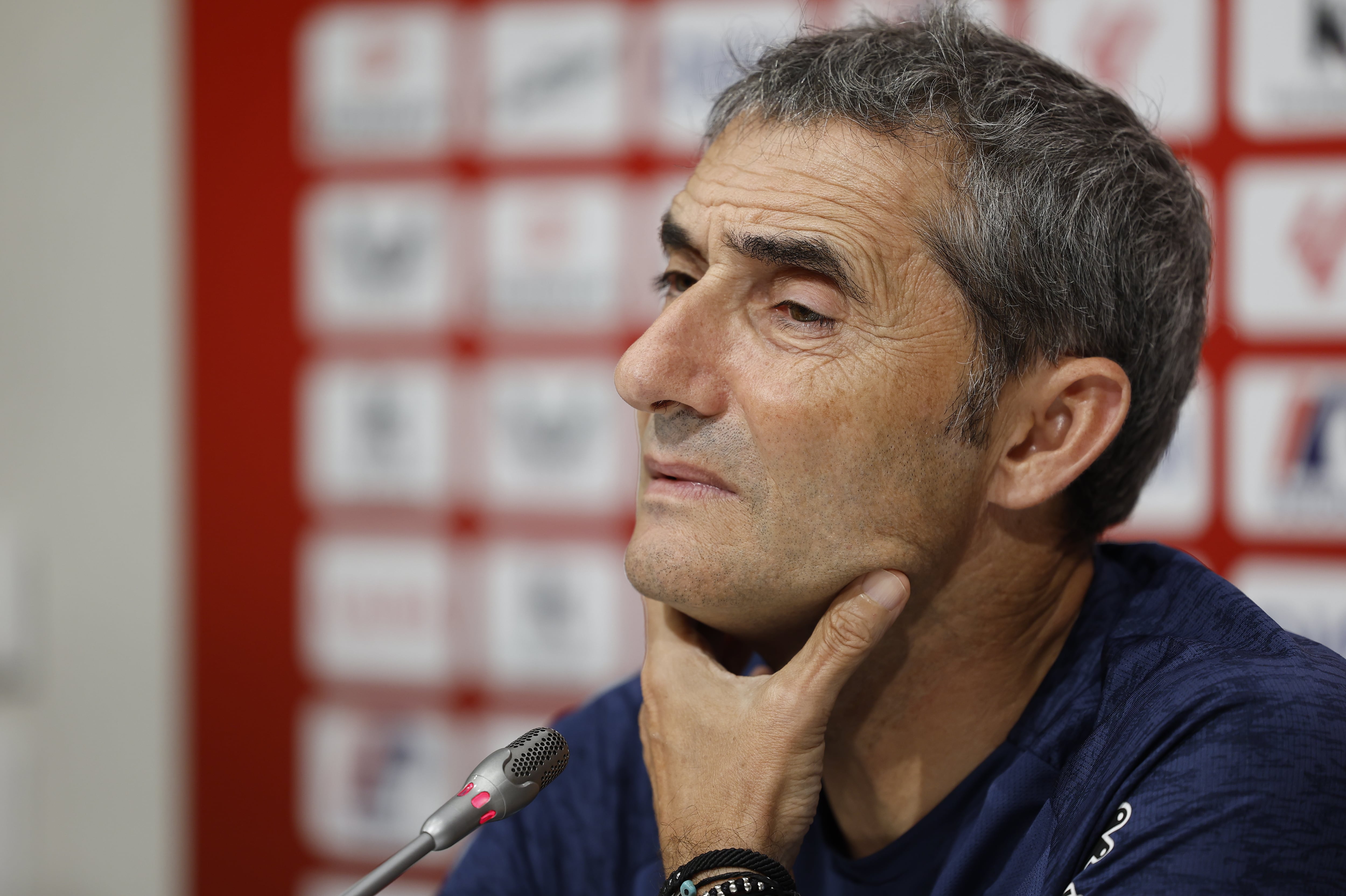 El entrenador del Athletic en una rueda de prensa en Lezama 