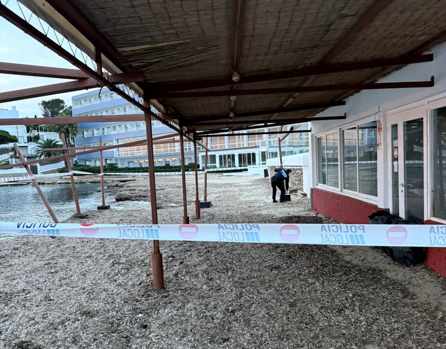 Imagen de la zona precintada para evitar riesgos