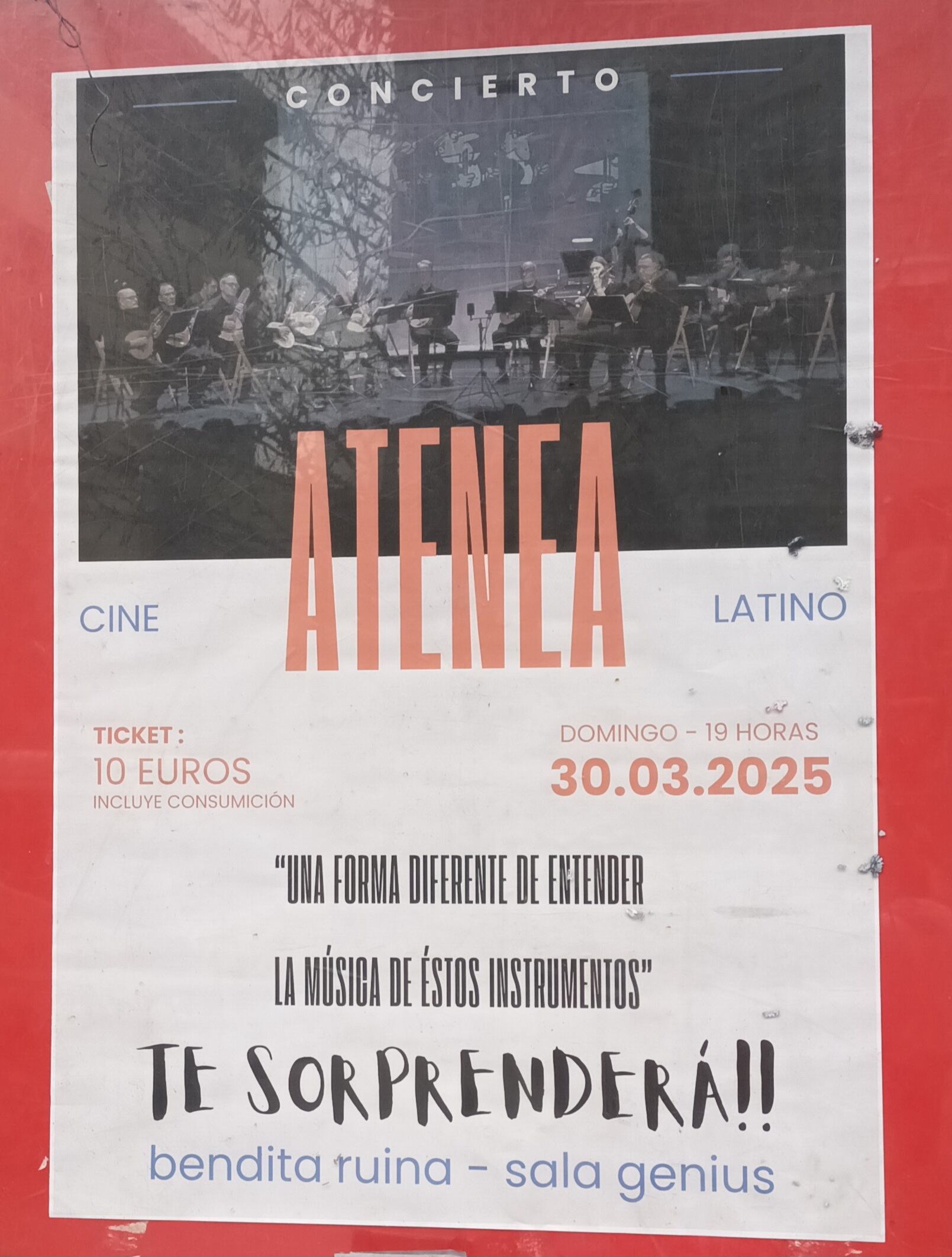Cartel del concierto Atenea en Huesca