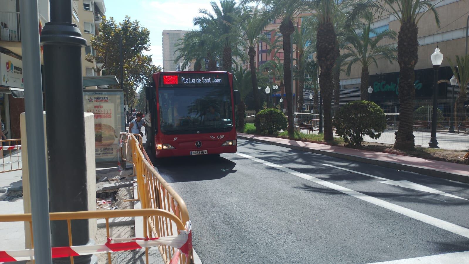 Aspecto de la avenida Federico Soto con las obras aún sin finalizar