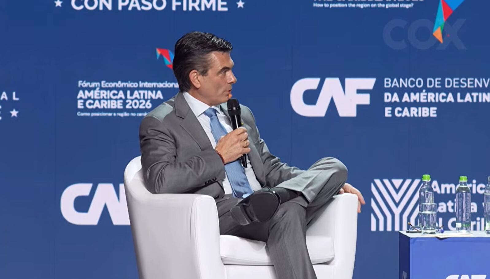 Rodrigo Paz, presidente de Bolivia, durante el Foro Económico Internacional América Latina y el Caribe 2026