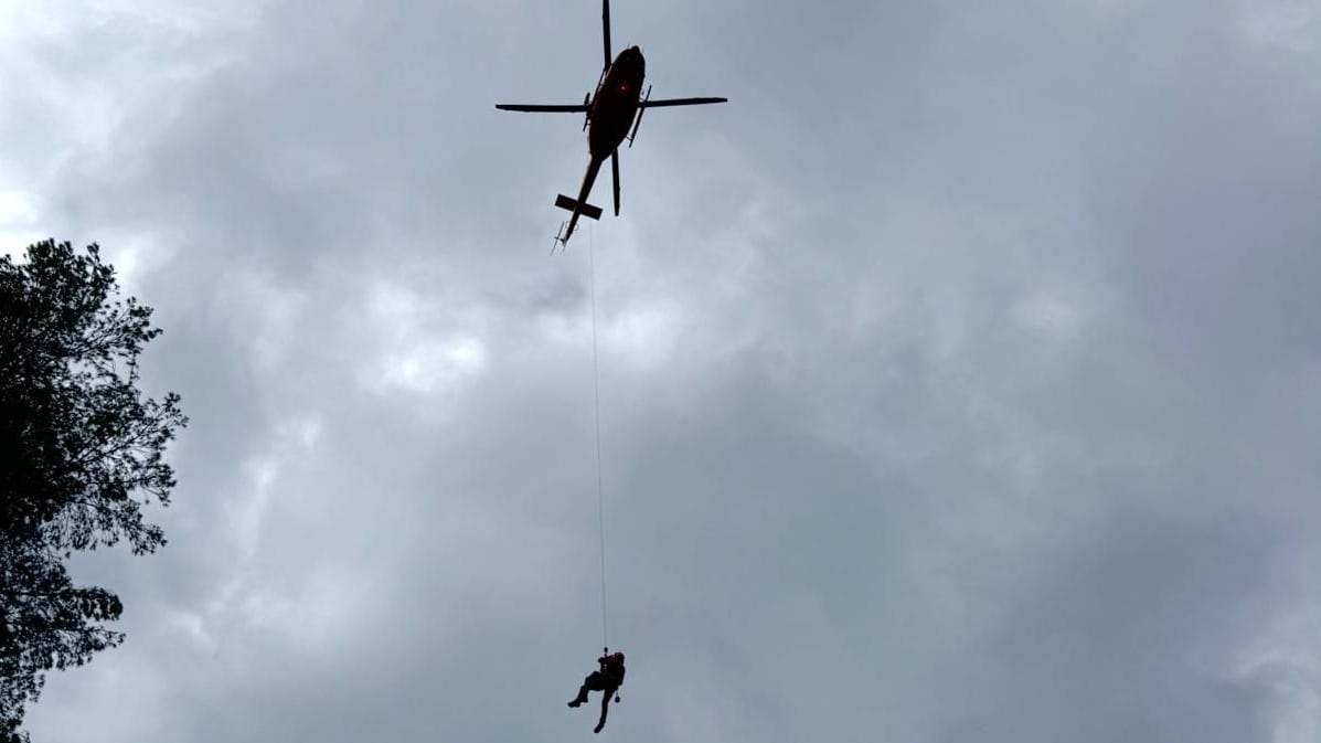La evacuación se realizó mediante helicóptero de rescate