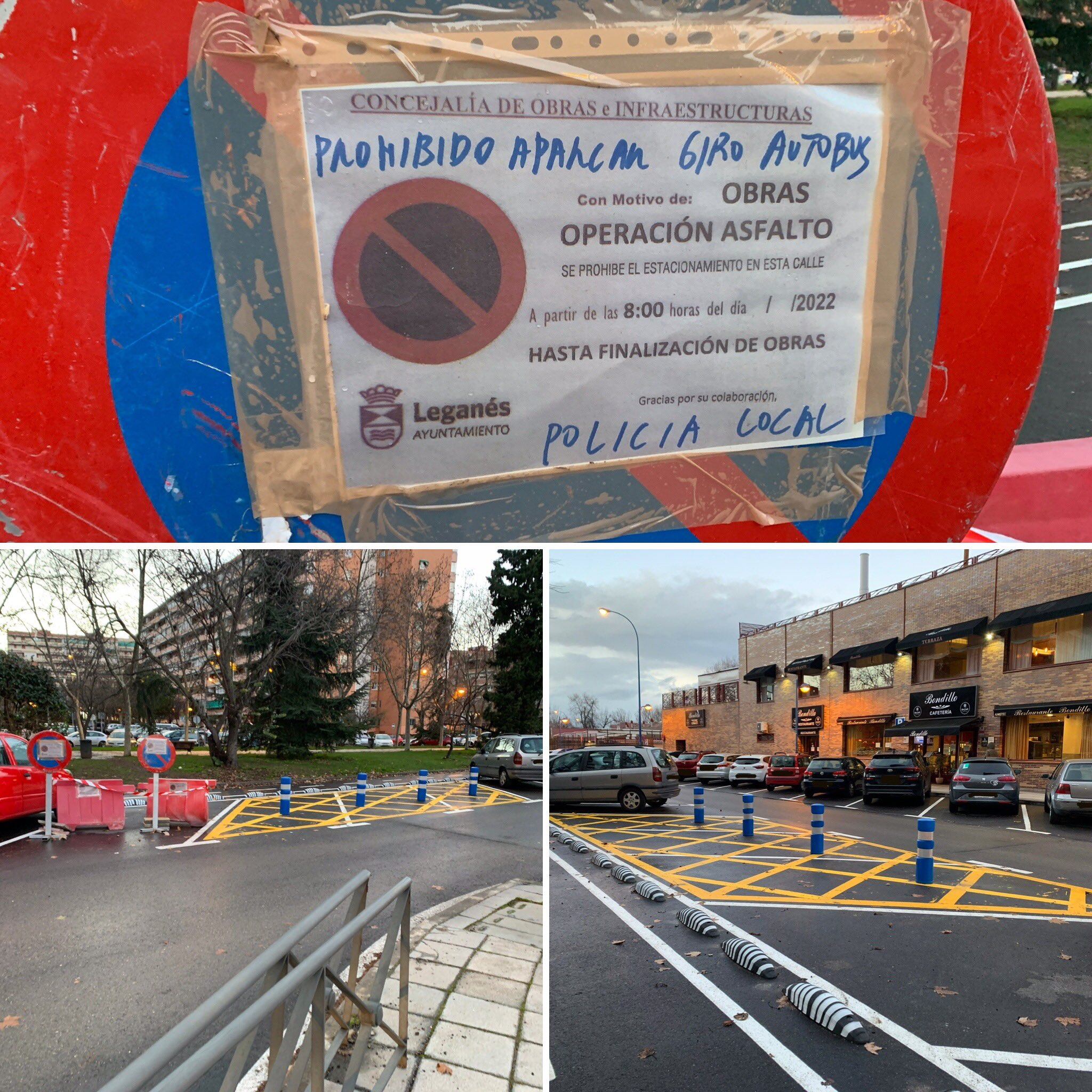 Varias de las calles reasfaltadas en Leganés