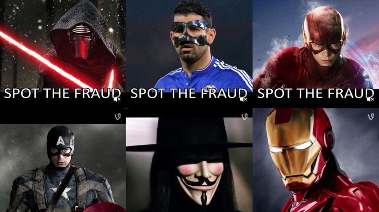 Diego Costa, entre enmascarados del mundo de la ficción.