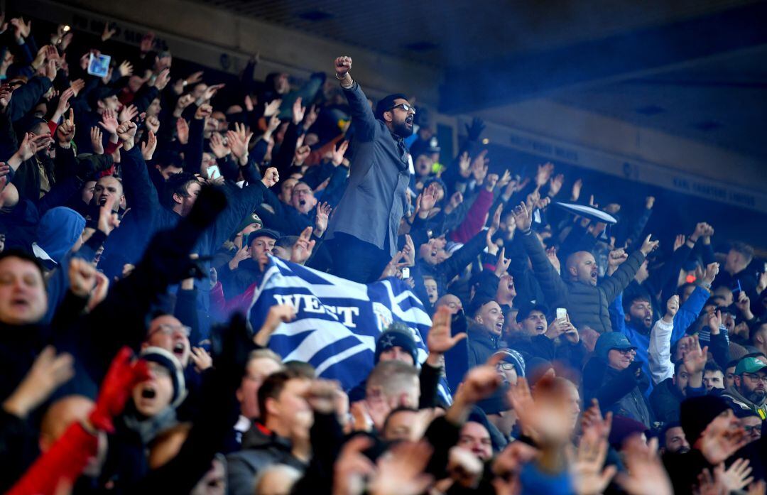 Seguidores del West Bromwich Albion, durante un partido de su equipo.