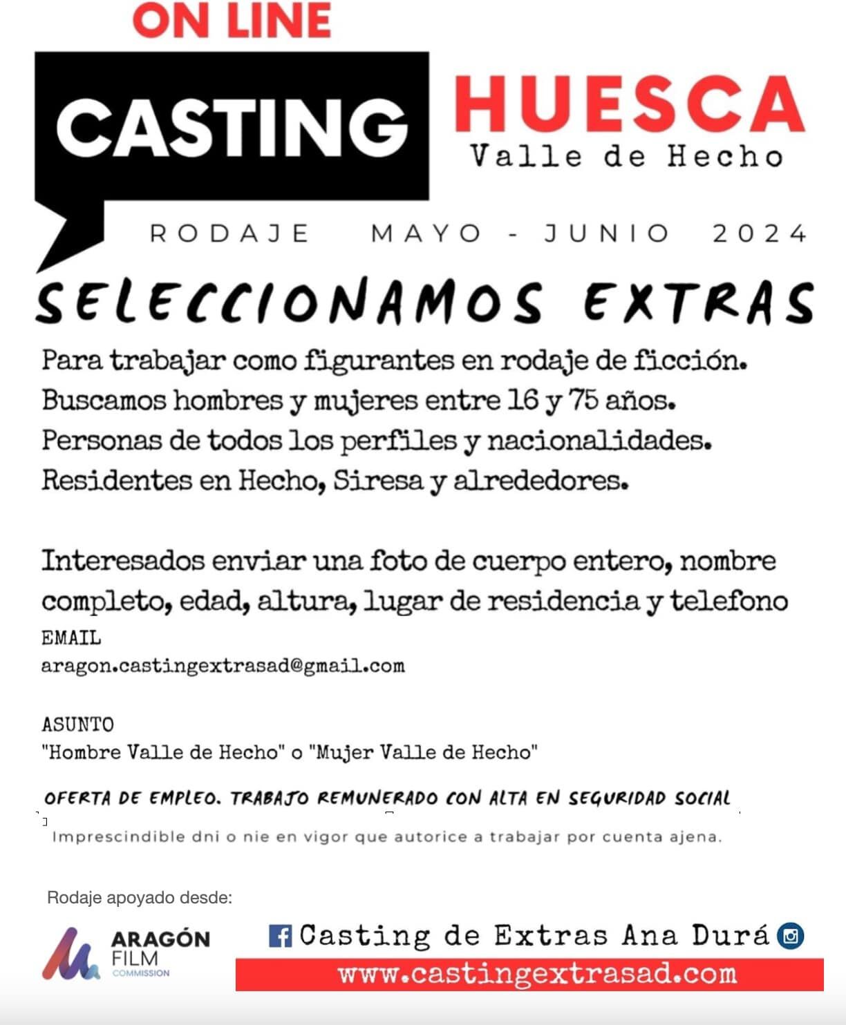 El casting está abierto on line