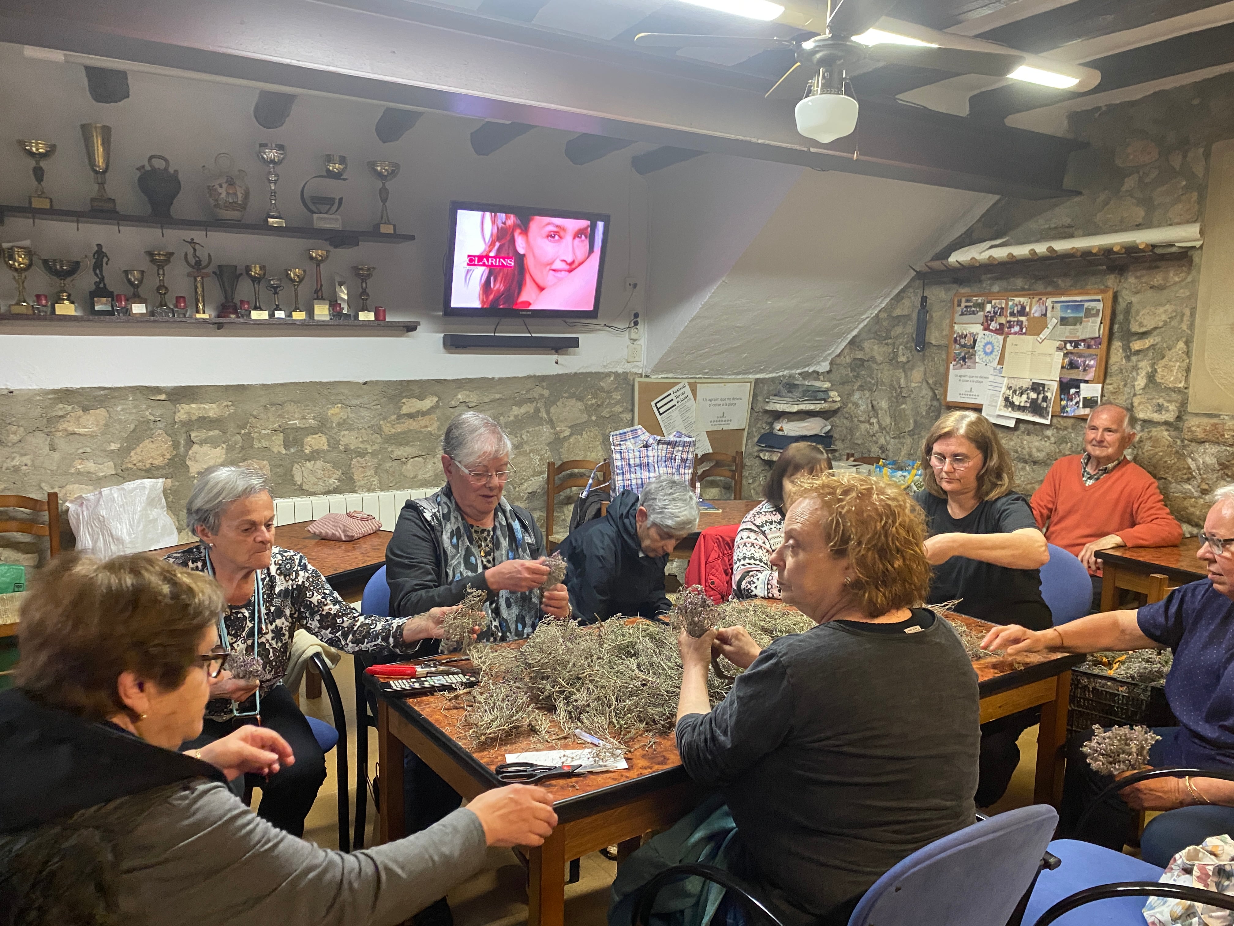 Veïnes de La Febró preparen farcells de farigola per la Festa de l&#039;Arbre