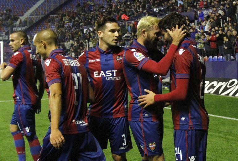 Celebración de gol del Levante