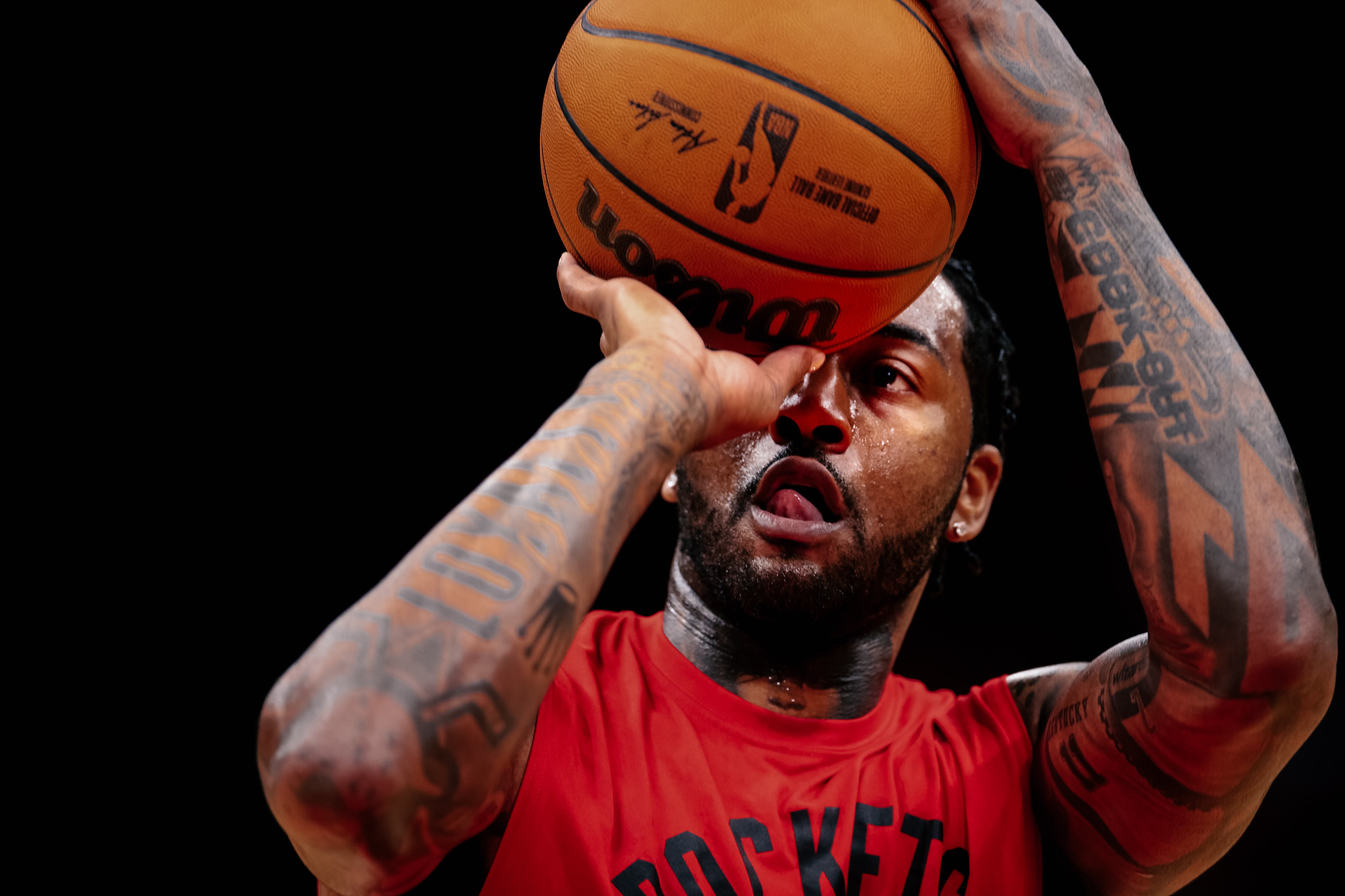 John Wall, durante un entrenamiento con Houston Rockets