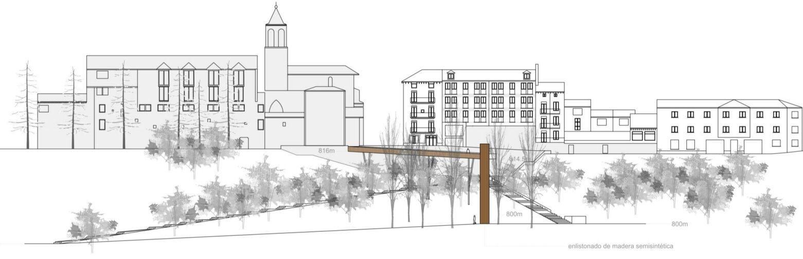 Ascensor con pasarela que una la zona de Membrilleras con la calle Mayor