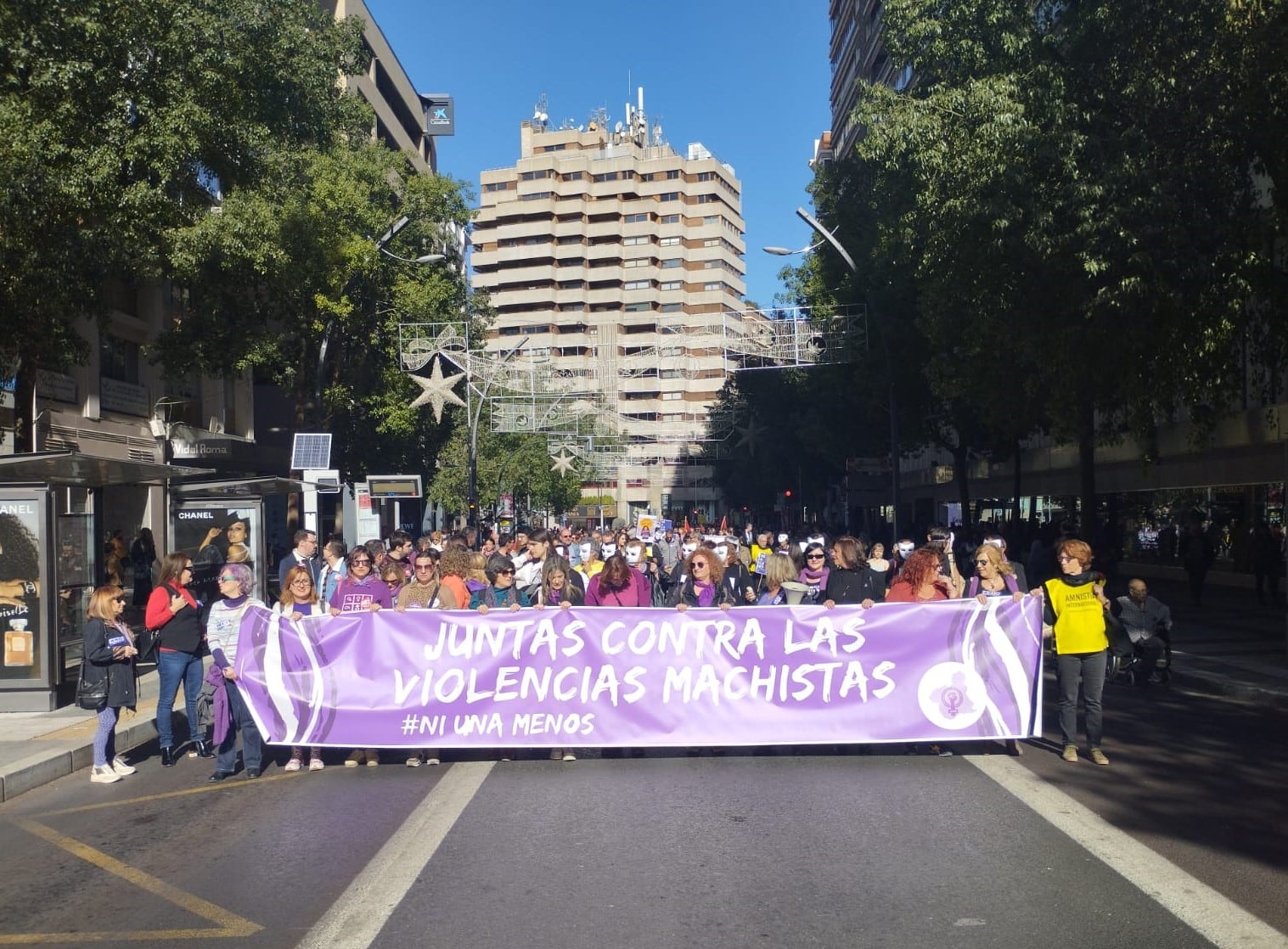 La manifestación del 25N recorre la Gran Vía de Murcia este sábado
