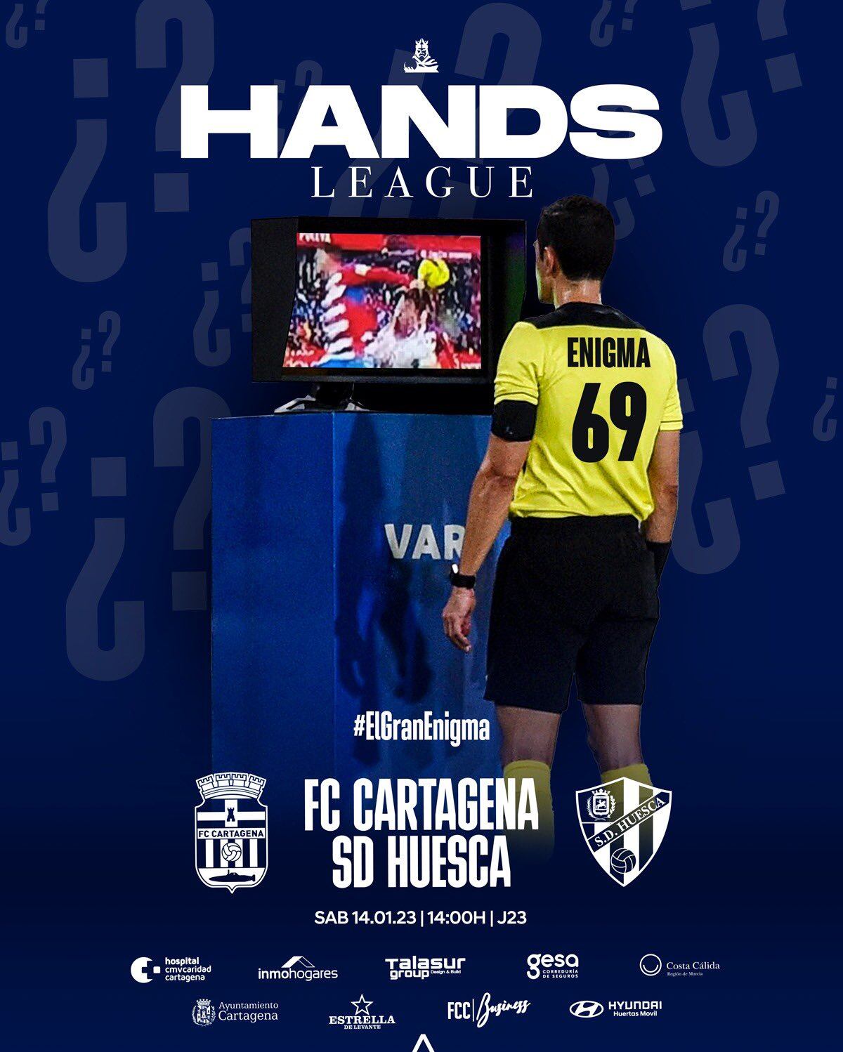 El cartel del partido entre Cartagena y Huesca