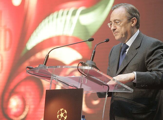 Florentino, en el acto de presentación de la Copa de la Liga de Campeones