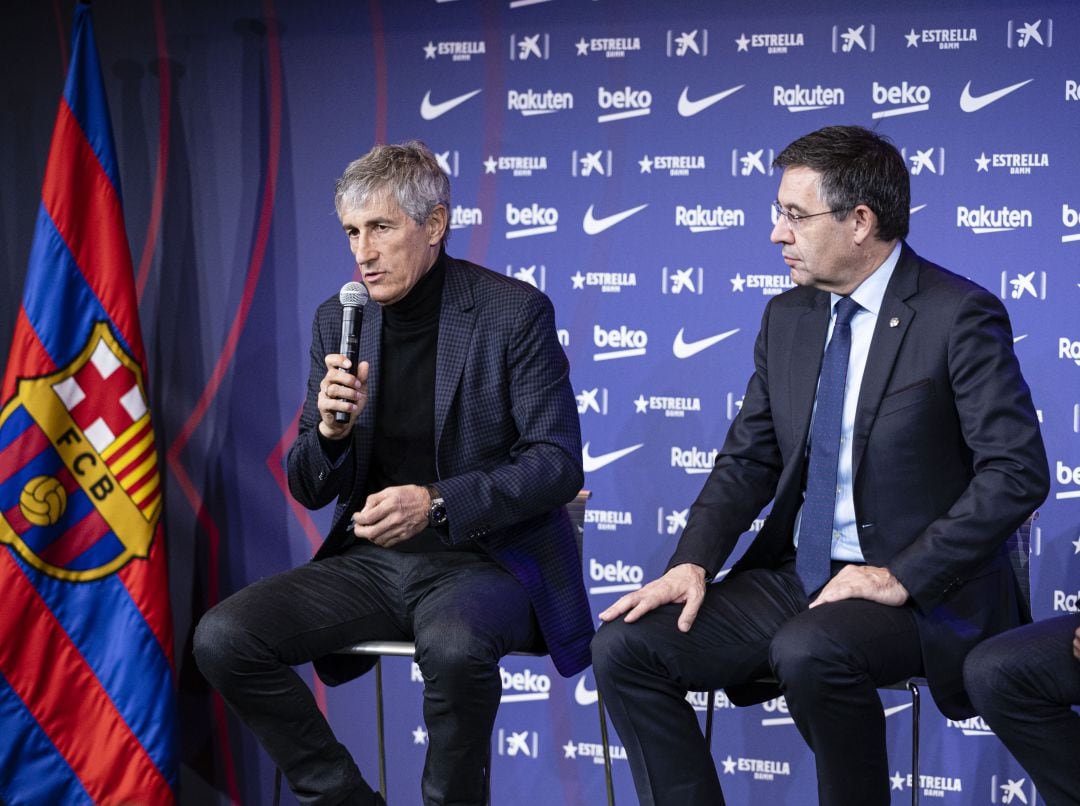 Setién, junto a Bartomeu