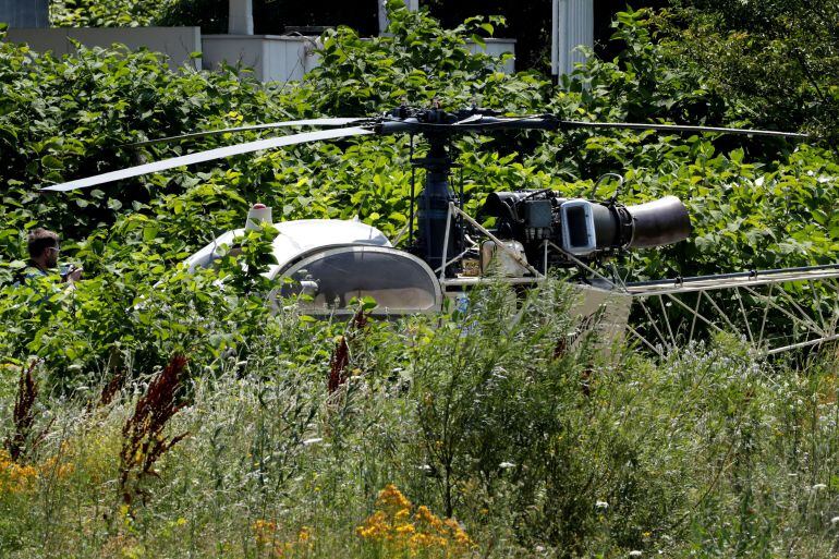 El helicóptero abandonado usado para la huída del preso Redoine Faid.