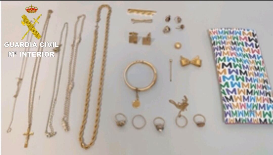 Joyas incautadas en Moaña