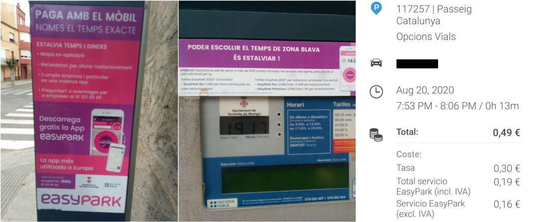 La publicitat d'EasyPark promet 'Estalvia temps i diners'