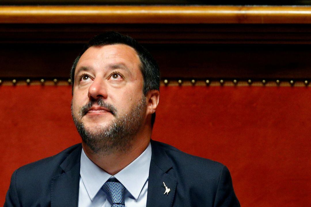 El ministro Salvini durante la sesión de este miércoles.