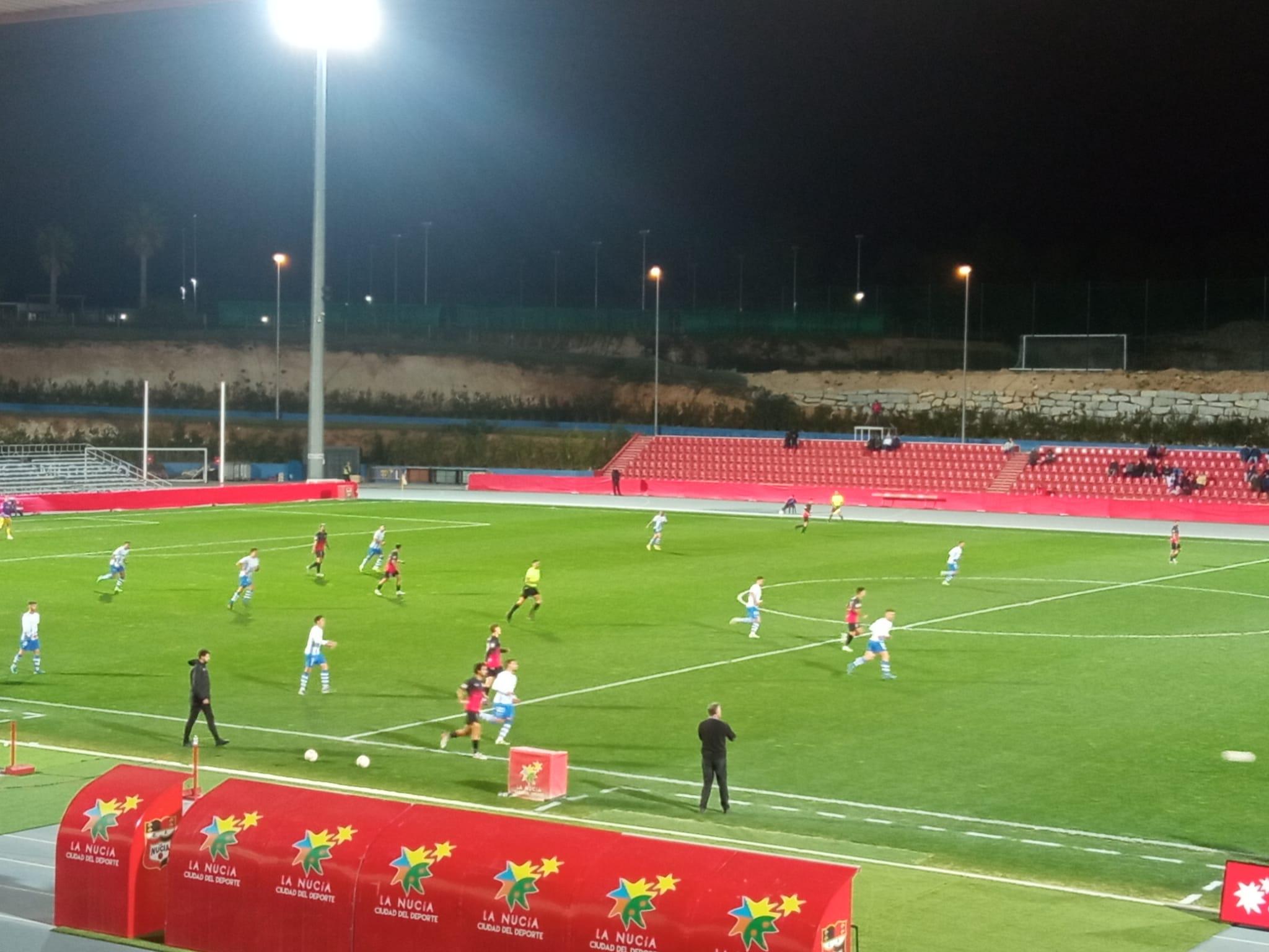 Instante del encuentro en el Estadio Olímpico Camilo Cano entre La Nucía y el CD Alcoyano