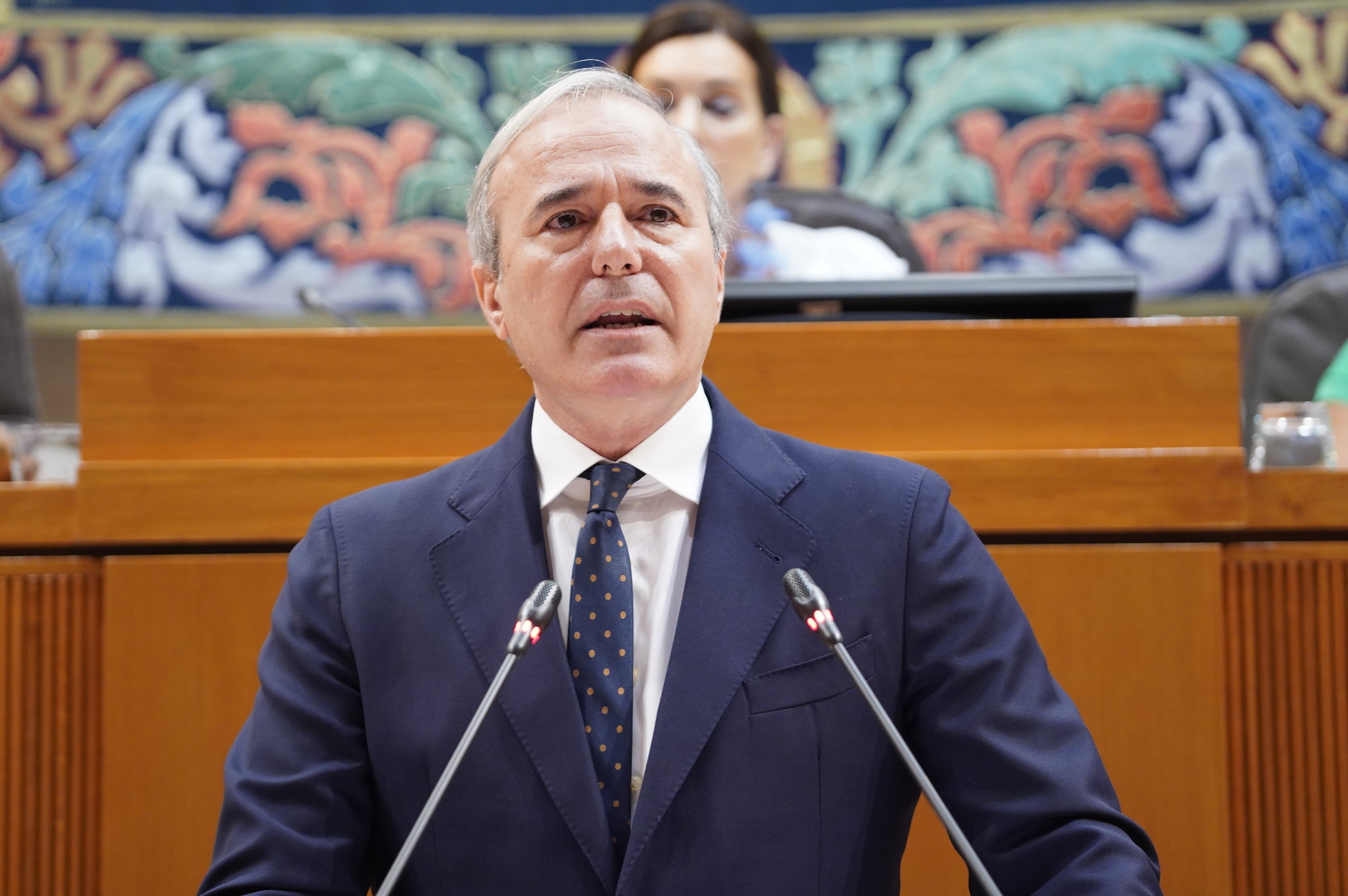 Jorge Azcón, durante su discurso de investidura en las Cortes de Aragón