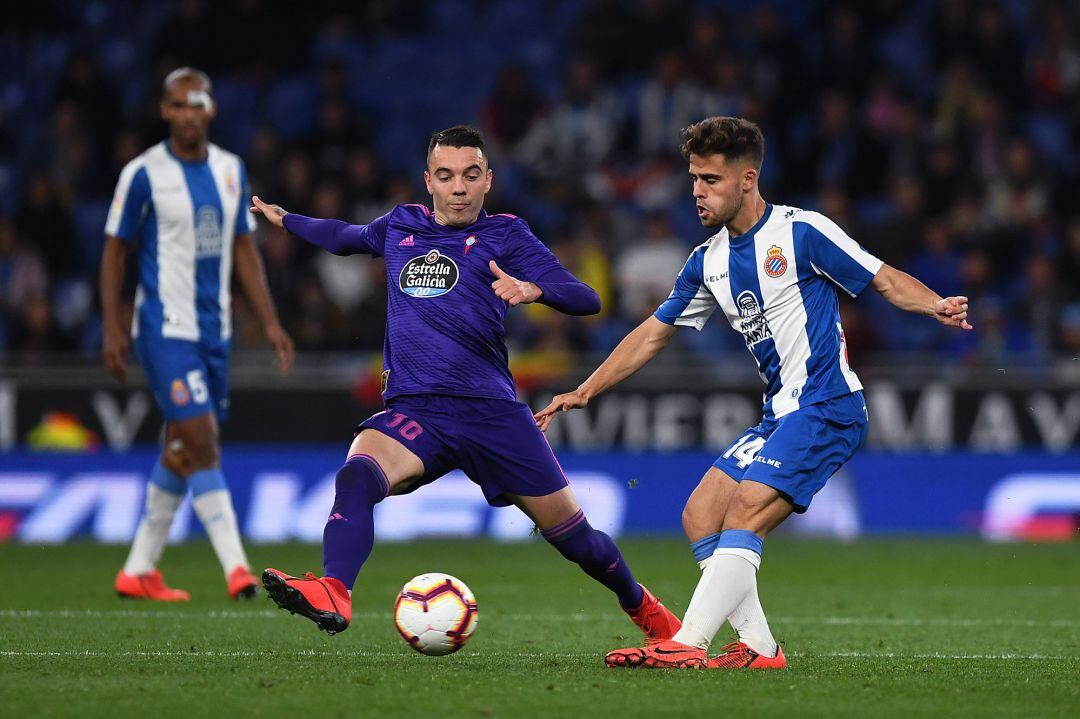 Iago Aspas durante el partido del RCD Stadium