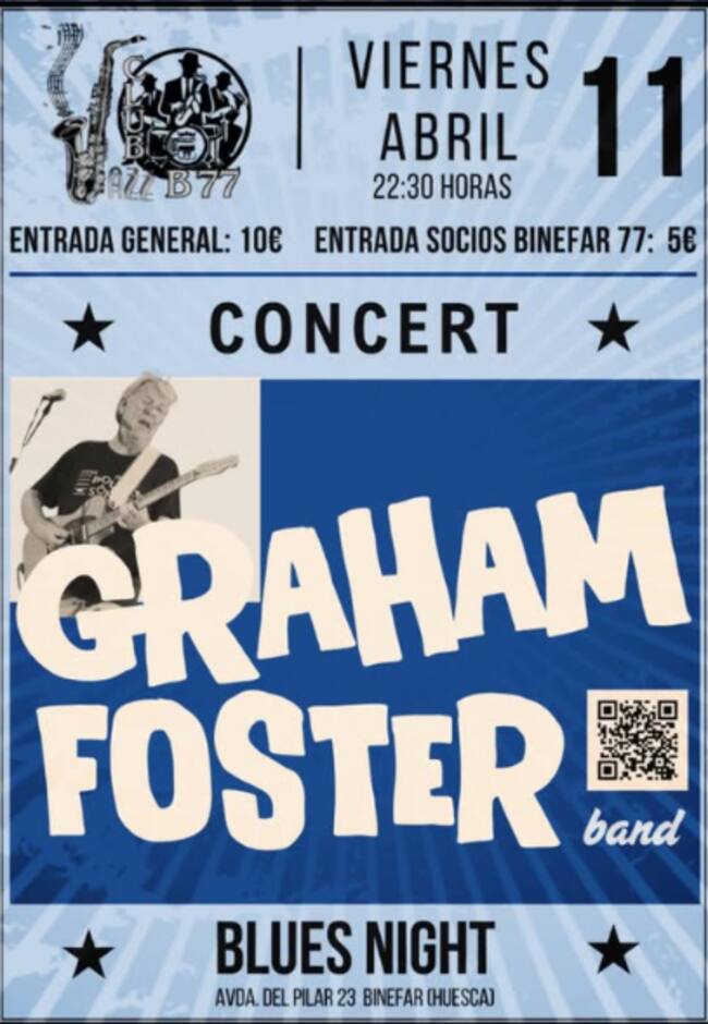 El gran Graham Foster actúa hoy en Binéfar