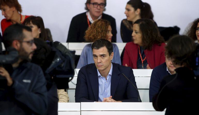 El secretario general del PSOE, Pedro Sanchez, en el anterior Comité Federal del partido