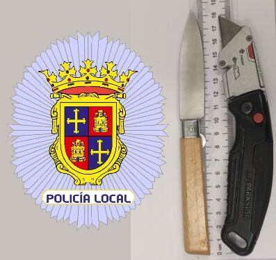 Policía Local identifica a un conductor con dos armas blancas y droga