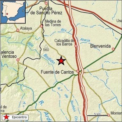 Terremoto de 2,5 en Fuente de Cantos