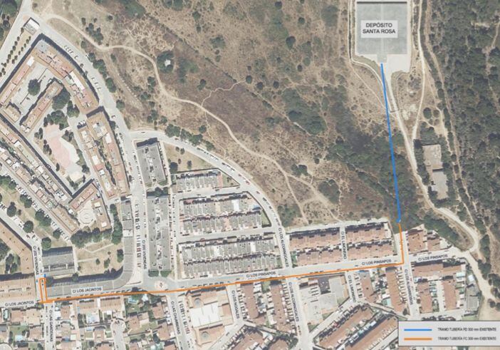 Tramo de obras en Los Barrios