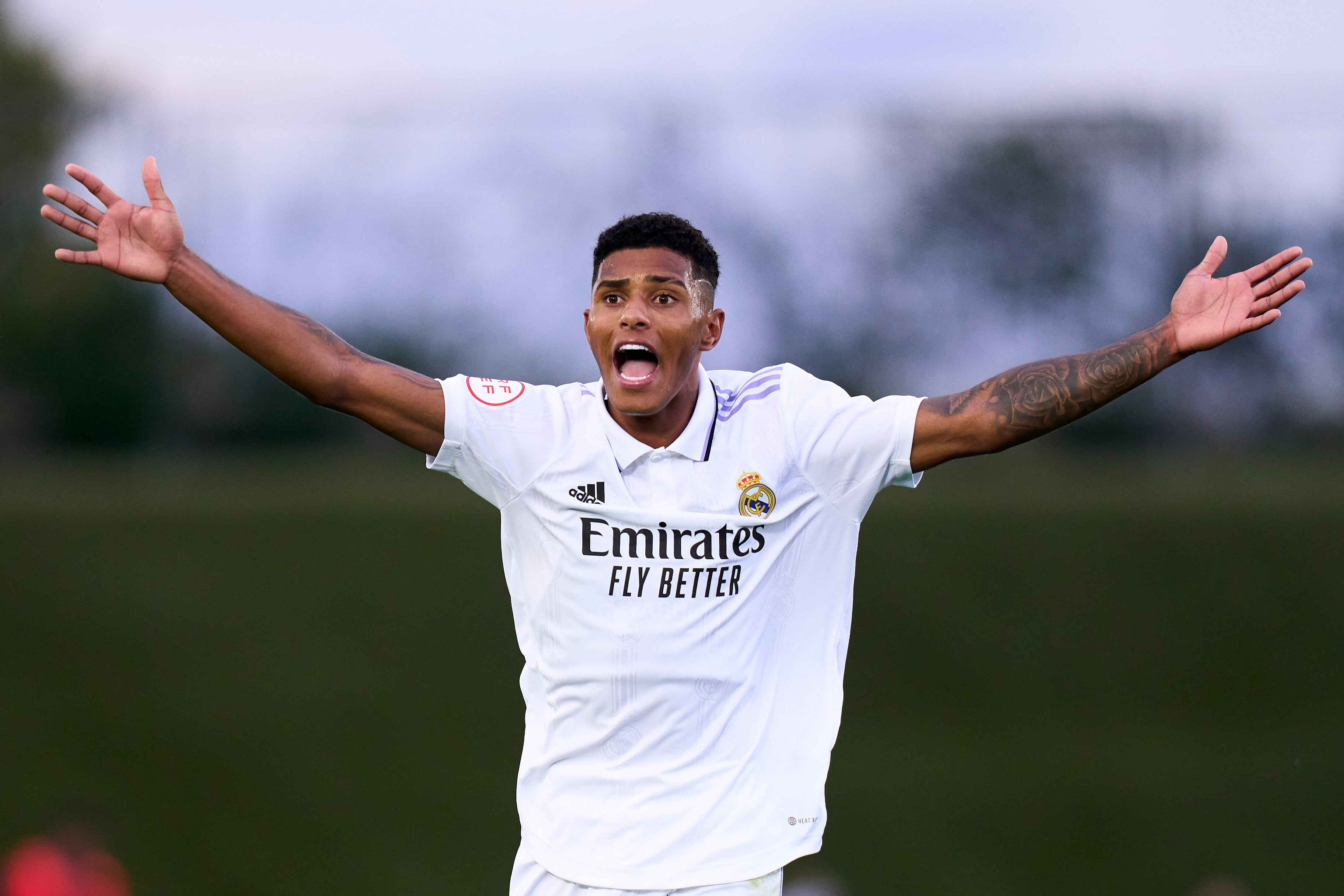 Vinicius Tobias, durante un partido con el Real Madrid Castilla