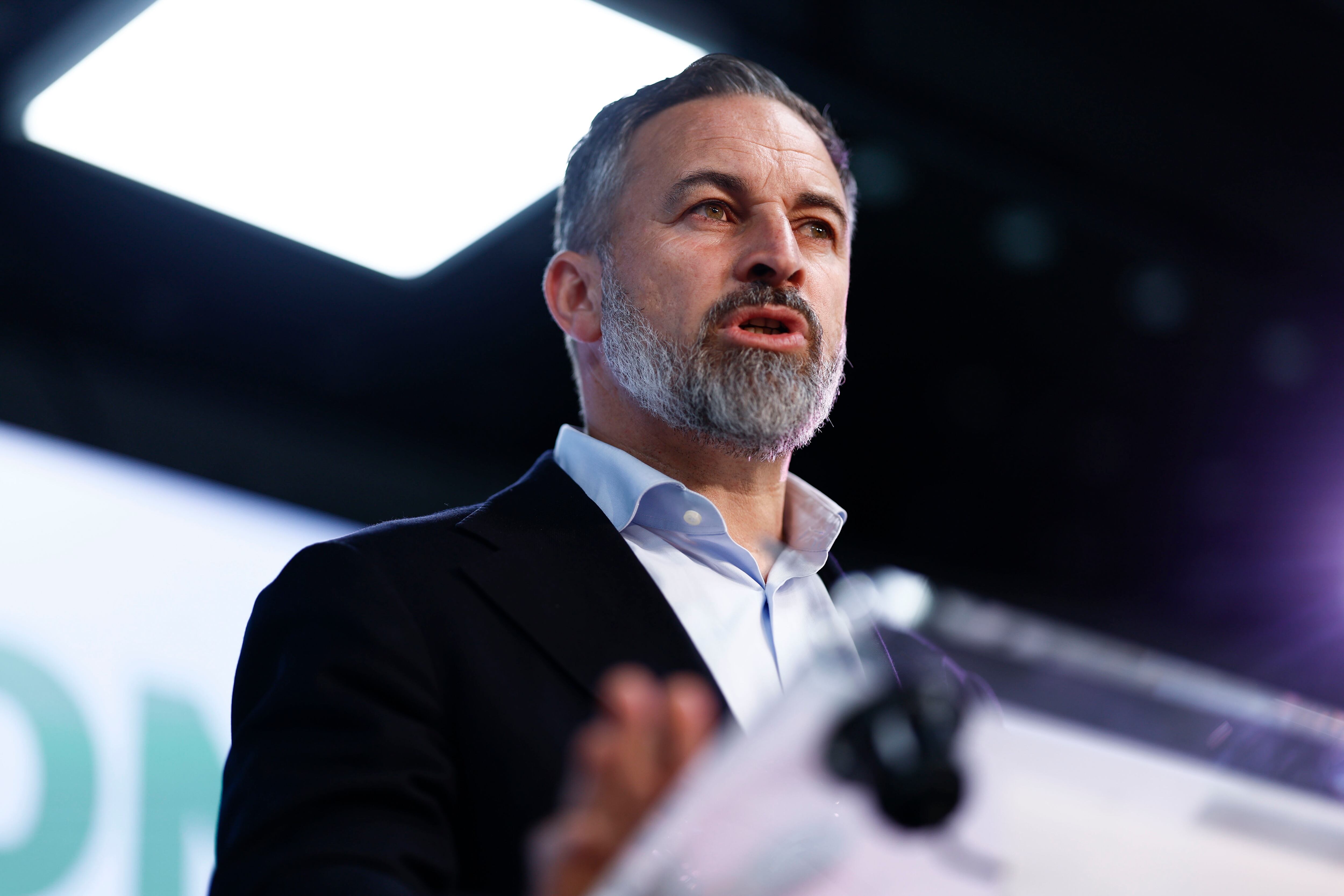 Rueda de prensa del líder de Vox, Santiago Abascal.